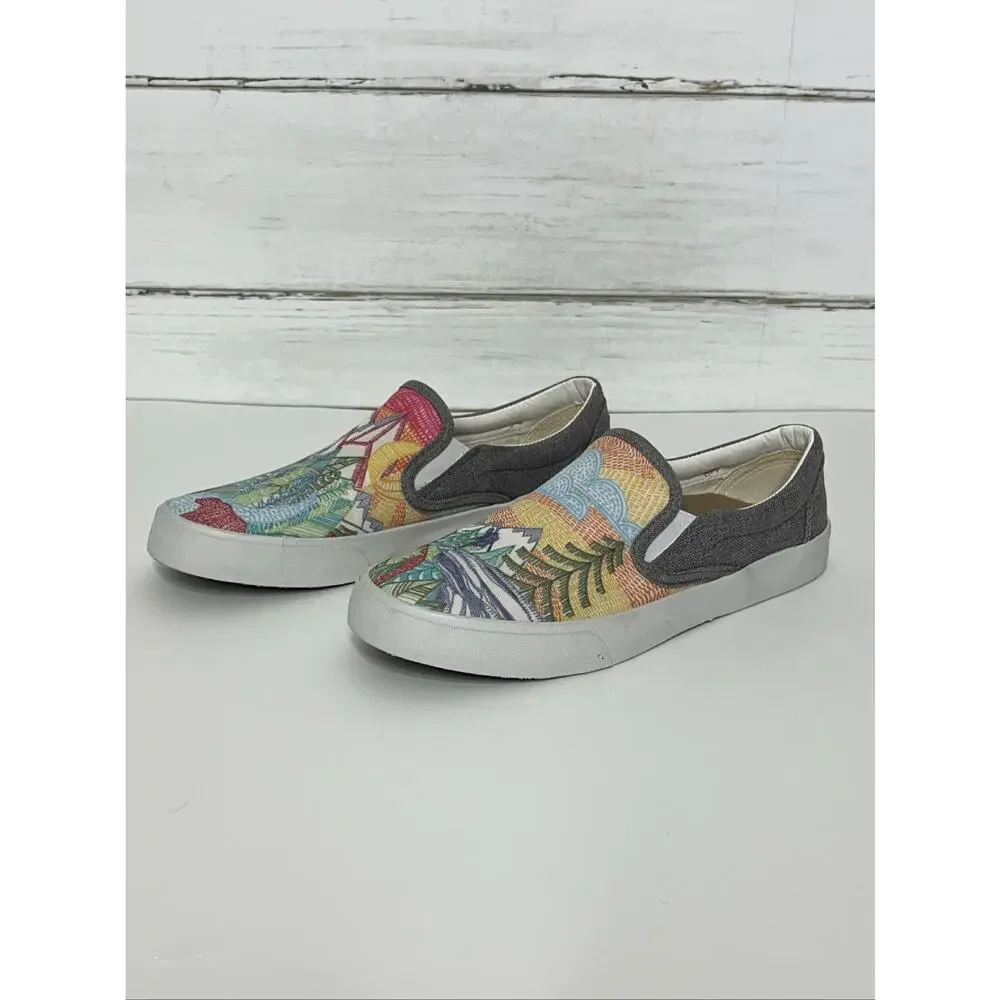 Inkkas Blake Slip-On Shoes Women's Size 9 Multicolor Textile Landscape Comfort